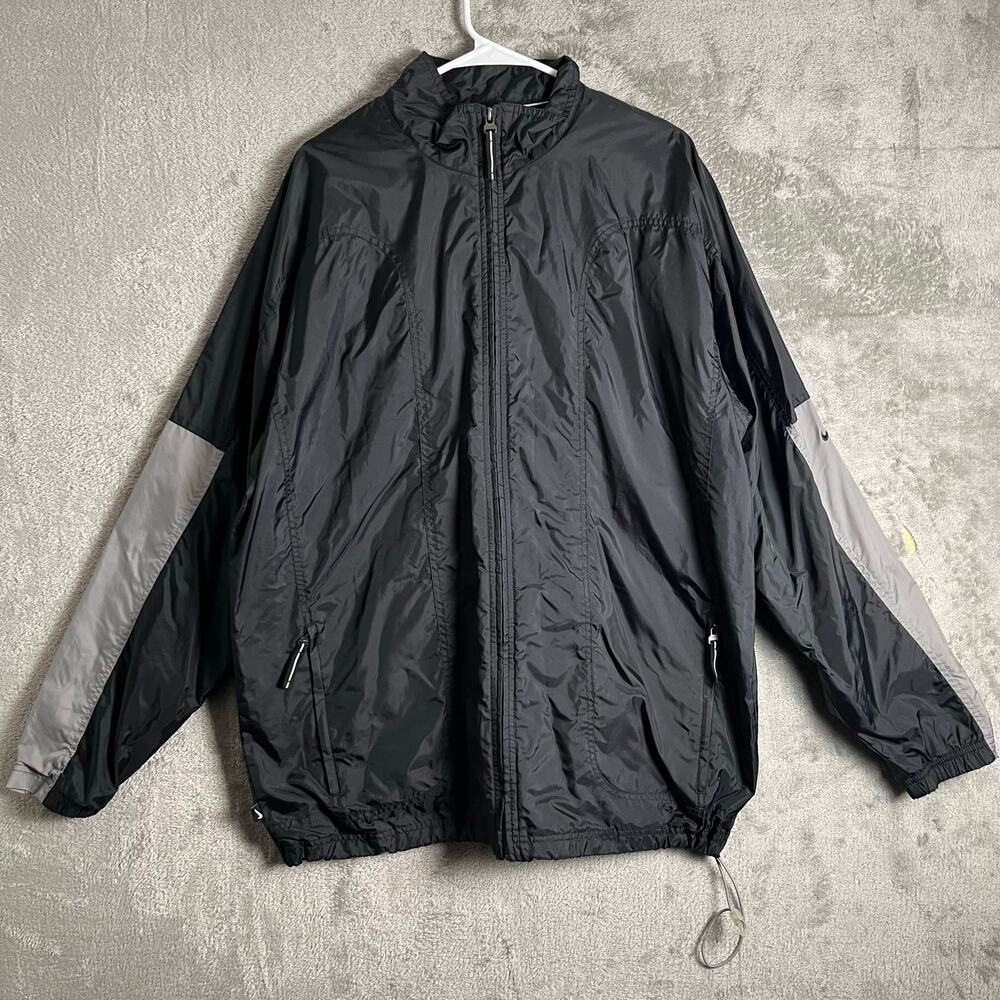 Vintage Nike Track Jacket Black Gray 90s Streetwear y2k Sportcore Size XL‎